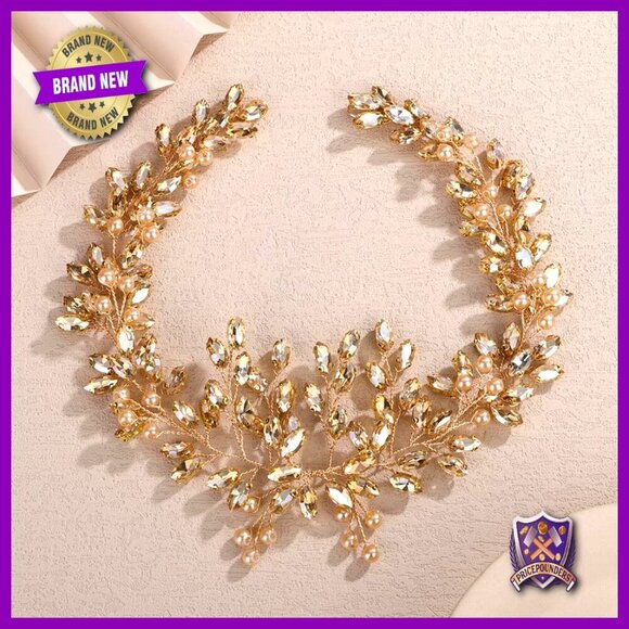 Accessories - Handmade Crystal Pearl Hair Vine Headband Wedding Bridal Accessory